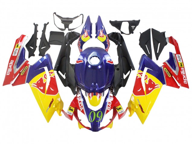 Aprilia RS125 Motorrad Verkleidung 2006-2011 - Gelb Dunkel Blau Red Bull