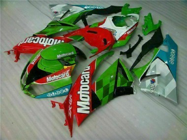 Kawasaki ZX6R Motorrad Verkleidung 2009-2012 - Grun Weiss Rot Schwarz Blau Motocard