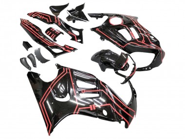 Honda CBR600 F3 Motorrad Verkleidung Kit 1997-1998 - Rot Glanzendes Schwarz