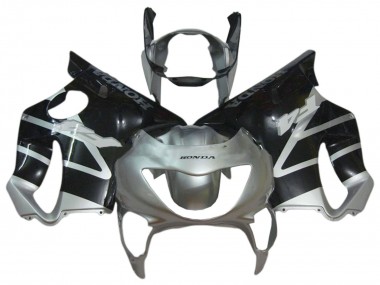 Honda CBR600 F4 Motorrad Verkleidung 1999-2000 - Silber Glanzendes Schwarz