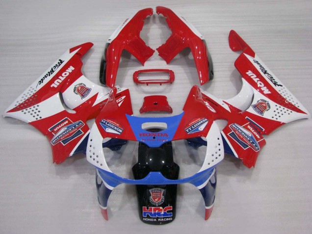 Honda CBR900RR 893 Motorrad Verkleidung 1994-1995 - Weiss Rot Hellblau Motul