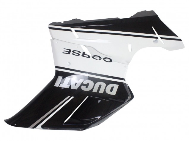 Ducati 848/1098/1198 Motorrad Verkleidung 2007-2014 - Weiss Glanzendes Schwarz Corse