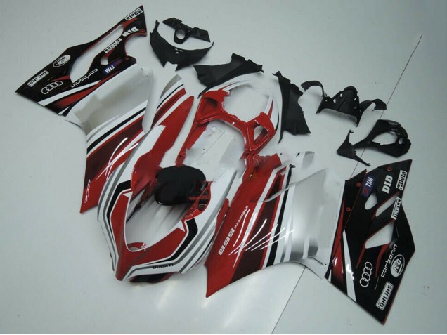 Ducati Panigale 899 Motorrad Verkleidung 2011-2014 - Weiss Rot Glanzendes Schwarz