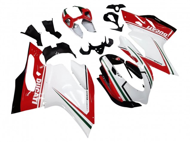 Ducati 1199 Motorrad Verkleidung 2011-2014 - Weiss Rot Grun Glanzendes Schwarz