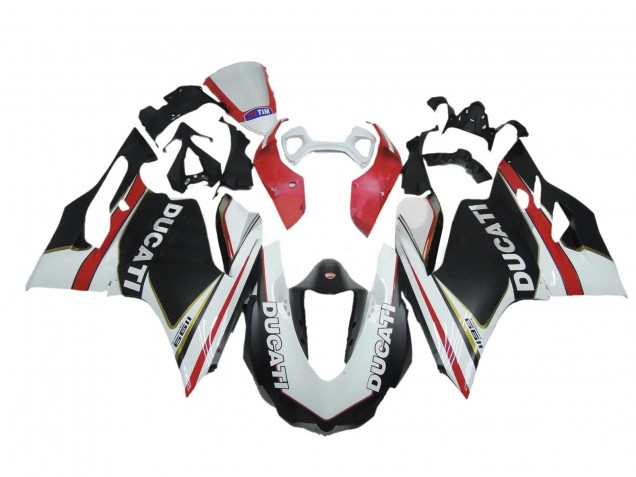 Ducati Panigale 1199 Motorrad Verkleidung 2011-2014 - Weiss Rot Schwarz