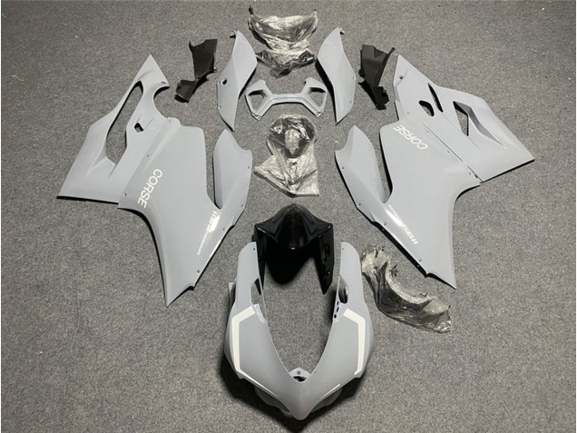 Ducati 1199 Motorrad Verkleidung 2011-2014 - Helles Nardograu Weiss Corse