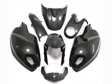 Ducati Monster 696 796 1100 1100S Motorrad Verkleidung 2008-2012 - Schwarzer Carbonfaser Stil