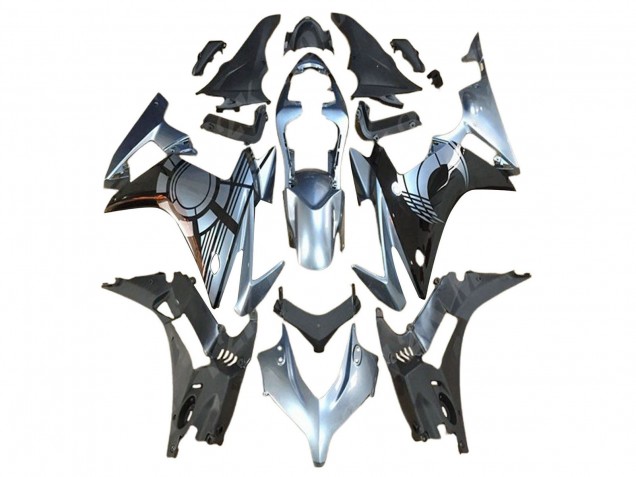 Honda CBR500R Motorrad Verkleidung Kit 2013-2015 - Silber Glanzendes Schwarz