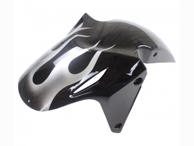 Honda CBR500R Motorrad Verkleidung 2013-2015 - Glanzendes Schwarz Silber Flamme