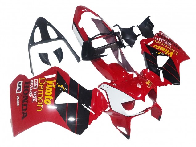 Honda VFR 800 Motorrad Verkleidung 1998-2001 - Rot Weiss Glanzendes Schwarz Vimto