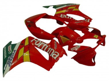 Honda VFR 800 Motorrad Verkleidung 2002-2013 - Rot Gelb Grun Fortuna Castrol Valsir 33