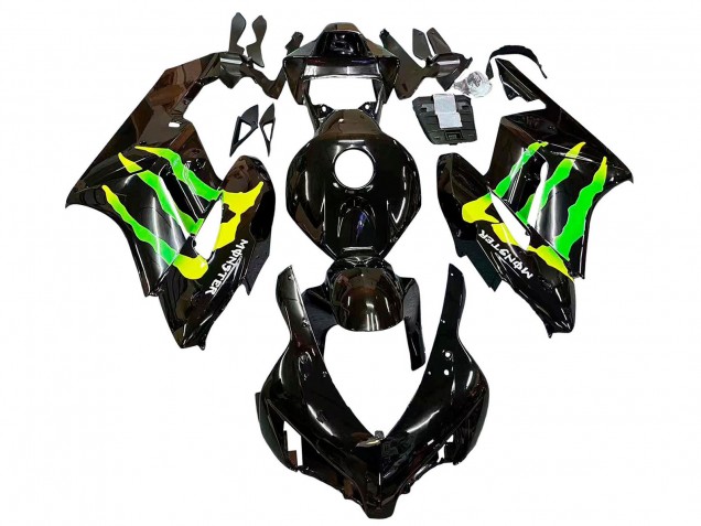 Honda CBR1000RR Motorrad Verkleidung 2004-2005 - Glanzendes Schwarz Gelb Grun Monster