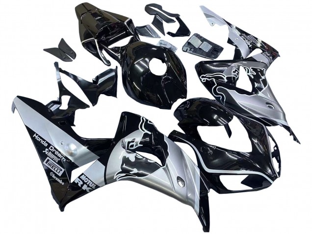 Honda CBR1000RR Motorrad Verkleidung 2006-2007 - Silber Glanzendes Schwarz Red Bull