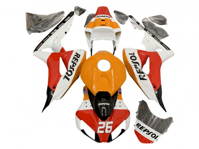 Honda CBR1000RR Motorrad Verkleidung 2006-2007 - Orange Weiss Rot Schwarz Glanzendes Repsol 26