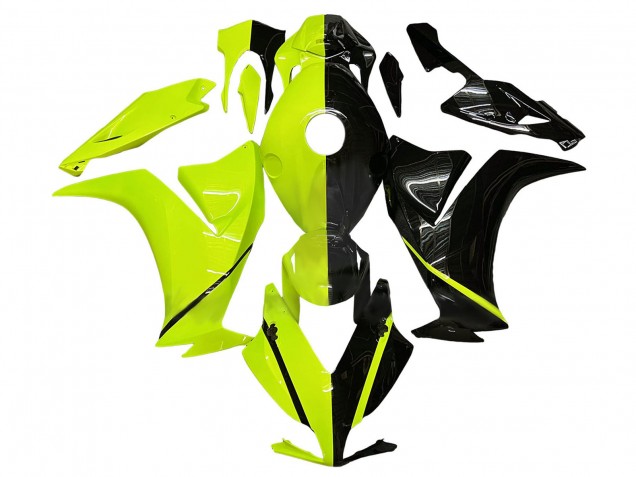 Honda CBR1000RR Motorrad Verkleidung 2012-2016 - Fluoreszierendes Grun Glanzendes Schwarz