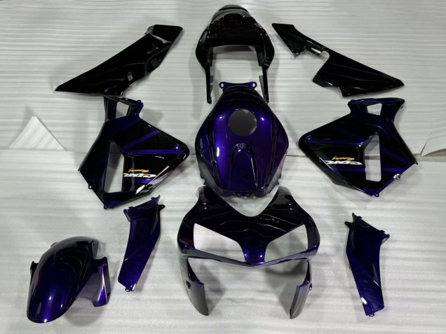 Honda CBR600RR Motorrad Verkleidung 2003-2004 - Dunkel Blau Glanzendes Schwarz