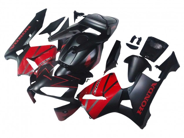 Honda CBR600RR Motorrad Verkleidung 2003-2004 - Rot Glanzendes Schwarz Matt Schwarz