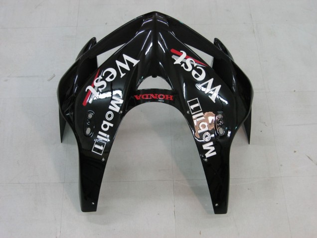 Honda CBR600RR Motorrad Verkleidung 2005-2006 - Glanzendes Schwarz Weiss West