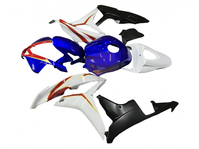 Honda CBR600RR Motorrad Verkleidung 2007-2008 - Weiss Blau Rot Glanzendes Schwarz