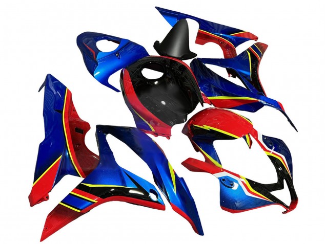 Honda CBR600RR Motorrad Verkleidung 2007-2008 - Blau Rot Gelb Glanzendes Schwarz