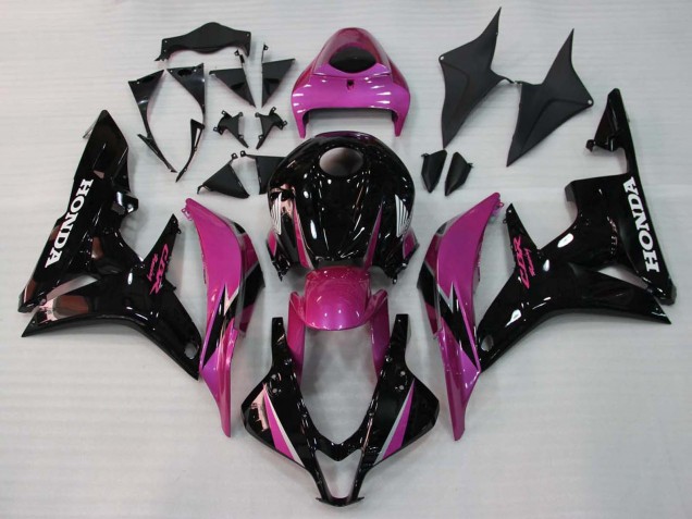 Honda CBR600RR Motorrad Verkleidung 2007-2008 - Rosa Glanzendes Schwarz Rennen
