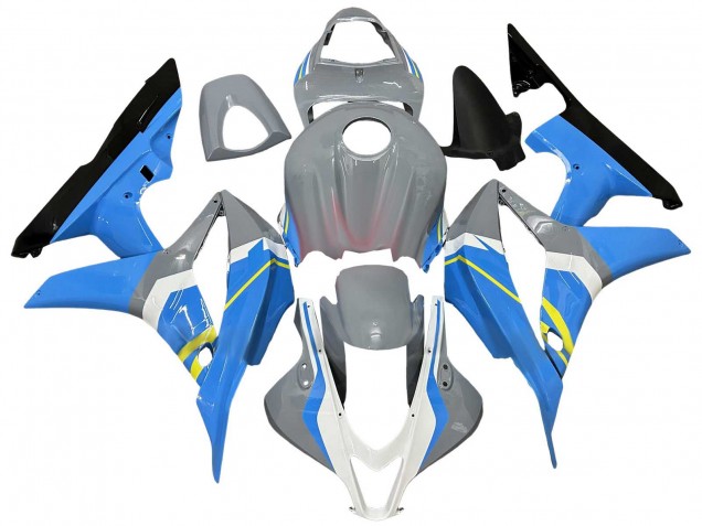 Honda CBR600RR Motorrad Verkleidung 2007-2008 - Nardo Grau Blau Weiss Glanzendes Schwarz