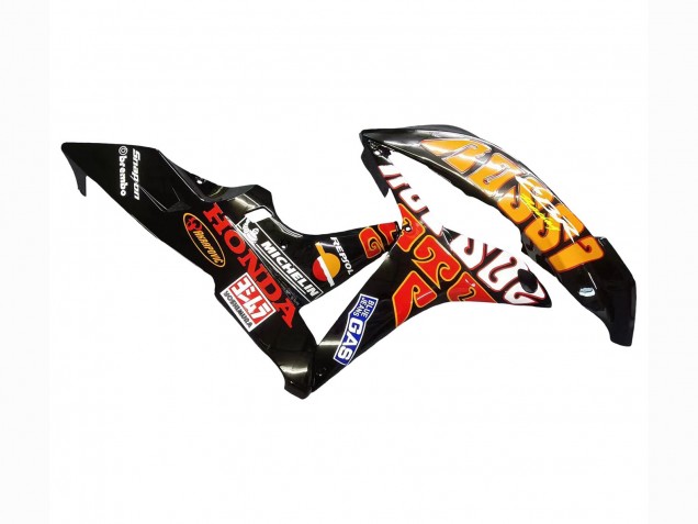 Honda CBR600RR Motorrad Verkleidung 2007-2008 - Gelb Orange Glanzendes Schwarz Rossi Repsol