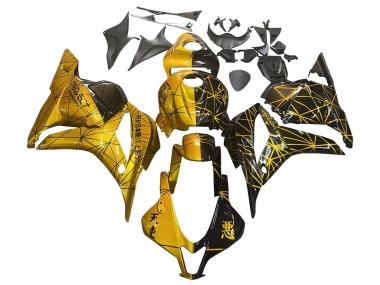 Honda CBR600RR Motorrad Verkleidung 2009-2012 - Gold Glanzendes Schwarz