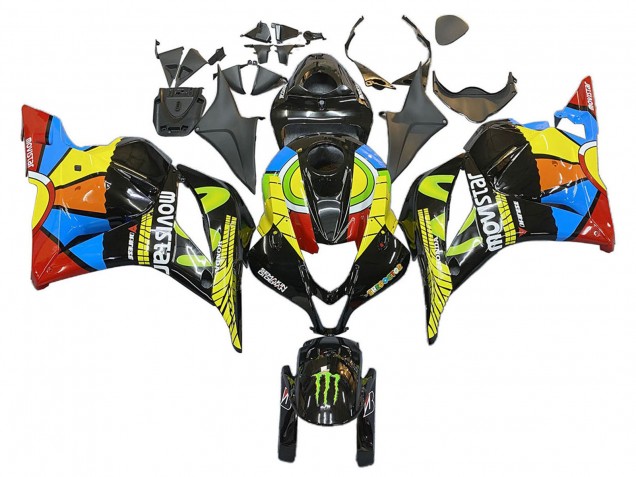 Honda CBR600RR Motorrad Verkleidung 2009-2012 - Schwarz Mehrfarbig MoviStar