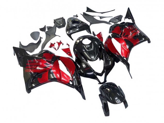 Honda CBR600RR Motorrad Verkleidung 2009-2012 - Rot Glanzendes Schwarz