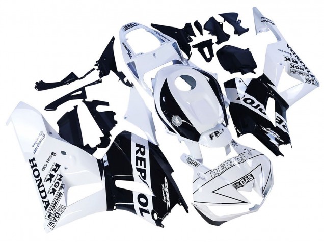 Honda CBR600RR Motorrad Verkleidung 2013-2023 - Weiss Glanzendes Schwarz Repsol