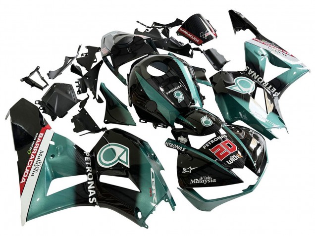 Honda CBR600RR Motorrad Verkleidung 2013-2023 - Blau Grun Blau Glanzendes Schwarz Petronas 20