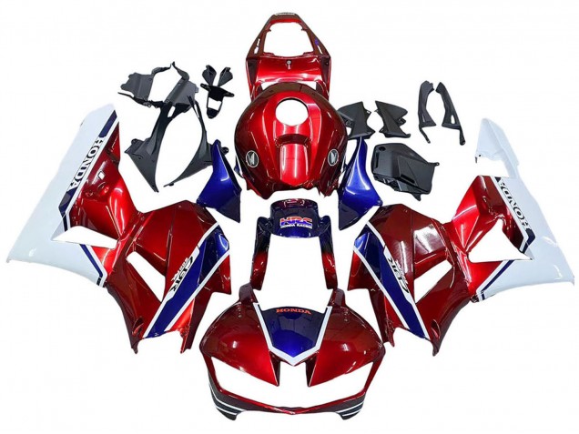 Honda CBR600RR Motorrad Verkleidung 2013-2023 - Weiss Rot Blau HRC