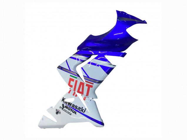 Kawasaki ZX10R Motorrad Verkleidung 2004-2005 - Glanzendes Blau Weiss Fiat Motul