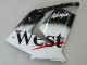 Kawasaki ZX10R Motorrad Verkleidung 2004-2005 - Weiss Schwarz West Ninja