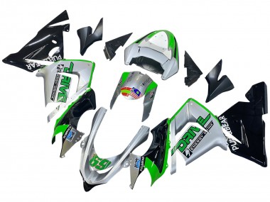 Kawasaki ZX10R Motorrad Verkleidung 2004-2005 - Grun Silber Schwarz 69