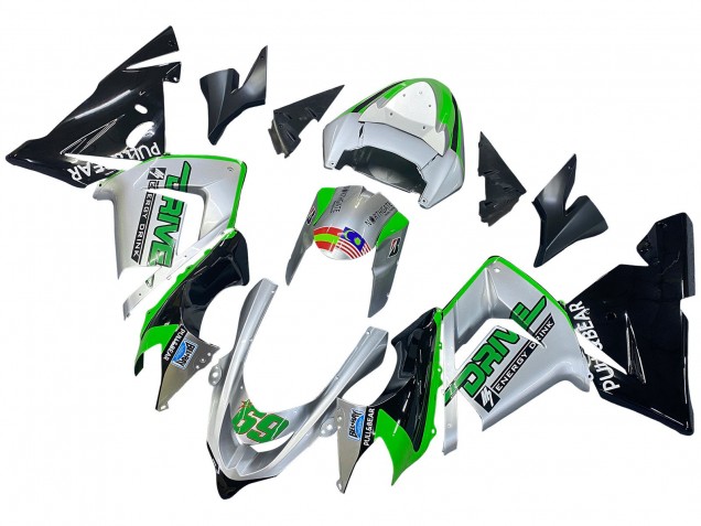 Kawasaki ZX10R Motorrad Verkleidung 2004-2005 - Grun Silber Schwarz 69