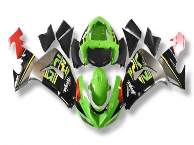 Kawasaki ZX10R Motorrad Verkleidung 2006-2007 - Grun Grau Rot Schwarz Gelb