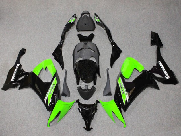 Kawasaki ZX10R Motorrad Verkleidung 2008-2010 - Grun Glanzendes Schwarz