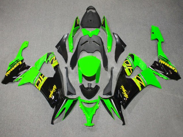 Kawasaki ZX10R Motorrad Verkleidung 2008-2010 - Grun Glanzendes Schwarz Gelb