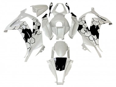 Kawasaki ZX10R Motorrad Verkleidung 2008-2010 - Weiss Schwarz