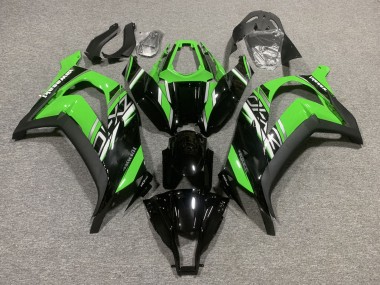 Kawasaki ZX10R Motorrad Verkleidung 2011-2015 - Grun Glanzendes Schwarz Matt Schwarz