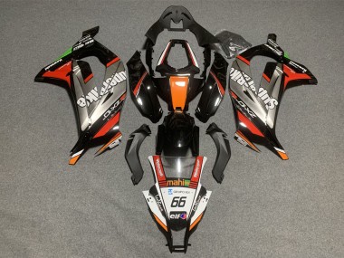 Kawasaki ZX10R Motorrad Verkleidung 2011-2015 - Weiss Orange Schwarz Mahi Elf 66 Superbike