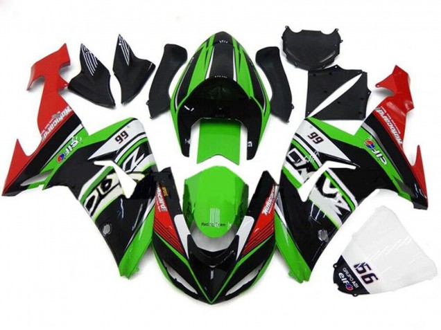 Kawasaki ZX10R Motorrad Verkleidung 2006-2007 - Grun Weiss Rot Schwarz 66