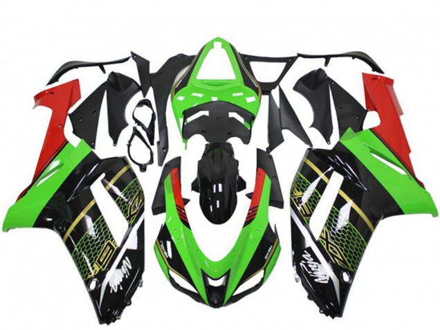 Kawasaki ZX6R Motorrad Verkleidung 2007-2008 - Grun Schwarz