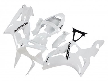 Kawasaki ZX6R Motorrad Verkleidung 2003-2004 - Weiss Schwarz Aufkleber