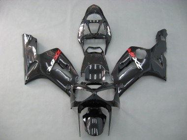 Kawasaki ZX6R Motorrad Verkleidung 2003-2004 - Glanzendes Schwarz