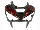 Kawasaki ZX6R Motorrad Verkleidung 2003-2004 - Glanzendes Schwarz Rot Flamme