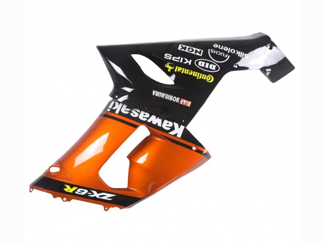 Kawasaki ZX6R Motorrad Verkleidung 2005-2006 - Orange Schwarz