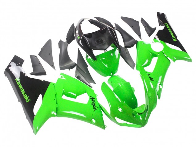 Kawasaki ZX6R Motorrad Verkleidung 2005-2006 - Grun Schwarz Ninja